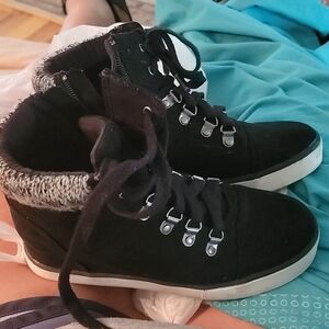 Justice Black Suede Athletic Shoes